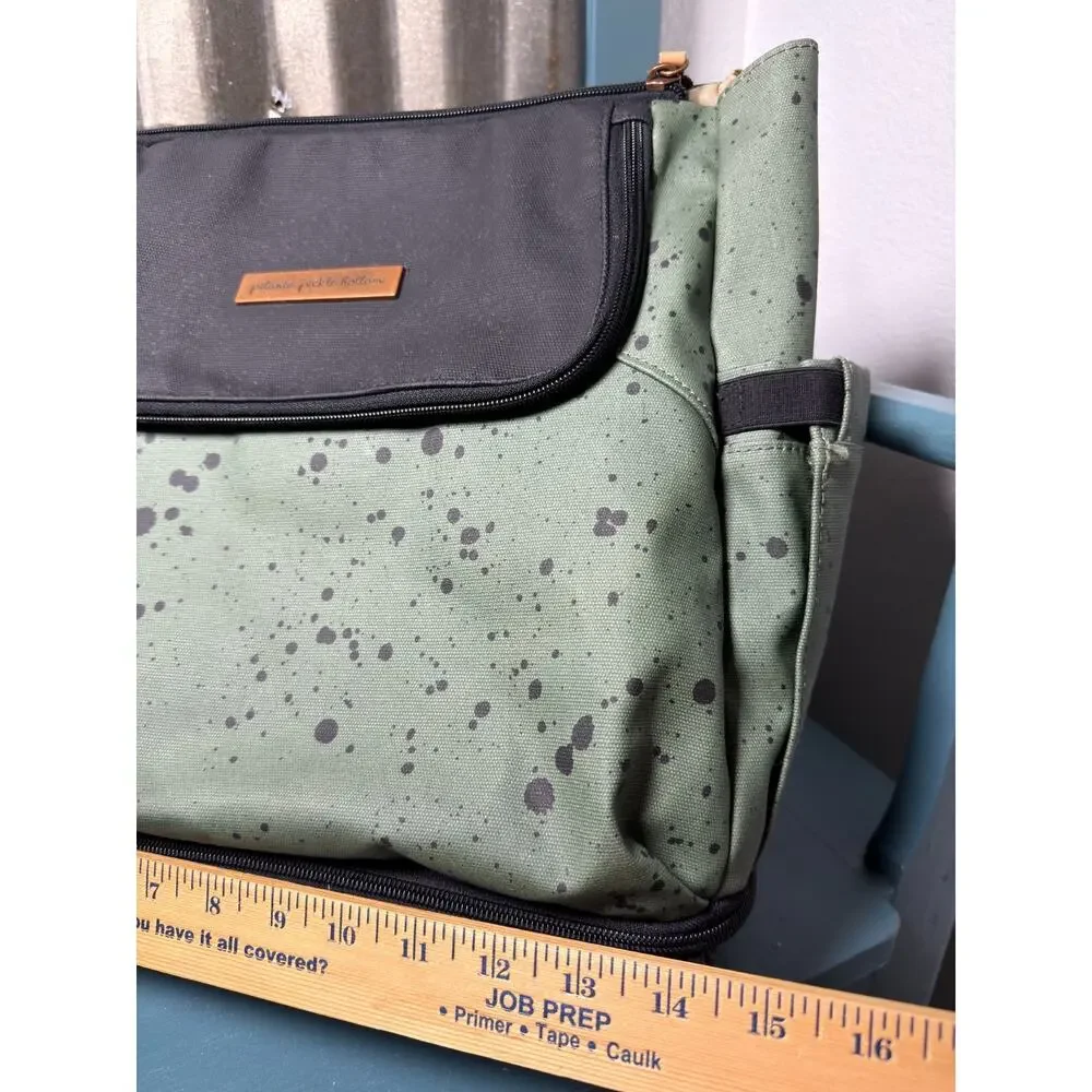 Petunia Pickle Bottom Pivot Backpack Diaper Bag Green Splatter Tote Discontinued